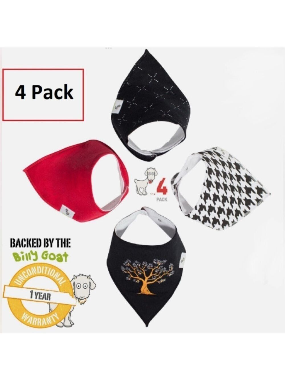 Bandana Bibs/Billy Goat - organic cotton - 4 pieces / quality and so cute